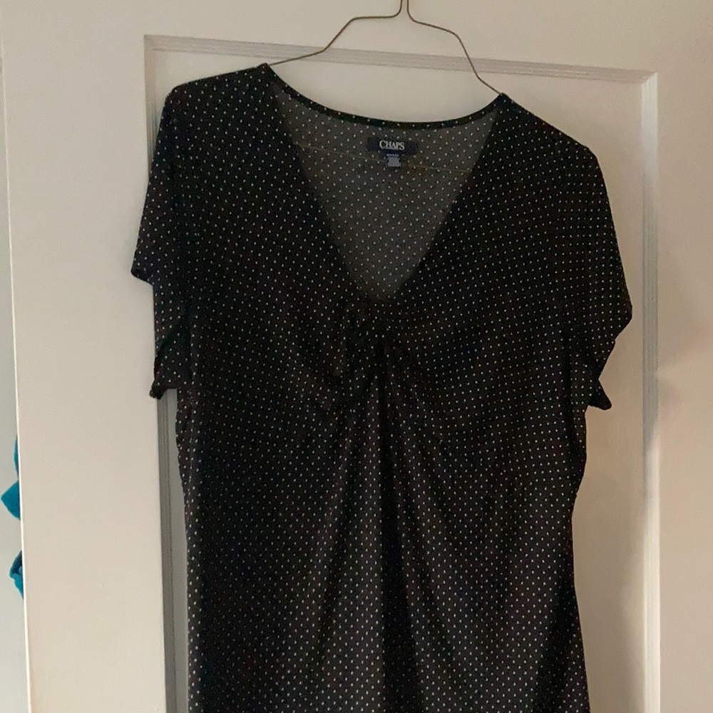 Back w/white polka dots Ladies pull-over blouse
